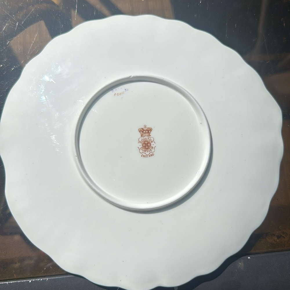 Late 19th Century, transfer decorated, Doulton Dursley, England, antique plate - Picture 5 of 5